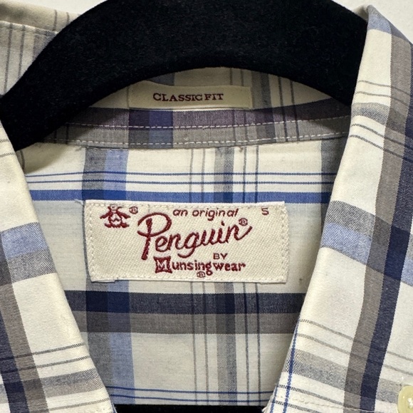 Original Penguin Men's White and Blue Checkered Shirt - Picture 2 of 6